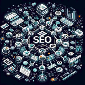 The image illustrating the importance of link building and off-page SEO has been created, highlighting the strategic aspects of acquiring quality backlinks and the role of social media in enhancing SEO success.