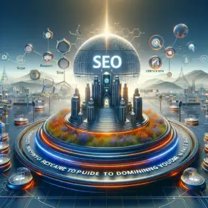 Here is the image I created, visually representing the concept of "Topical Authority SEO: The Ultimate Guide to Dominating Your Niche in 2024." This image showcases a futuristic digital landscape, symbolizing the world of SEO in 2024, with elements that reflect the various aspects of building topical authority.