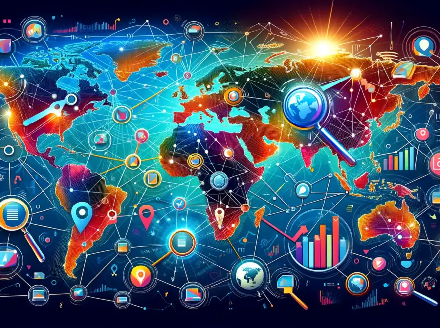 Here's an image for your post about "SEO Outsourcing," visualizing the global connectivity and collaboration in SEO services.